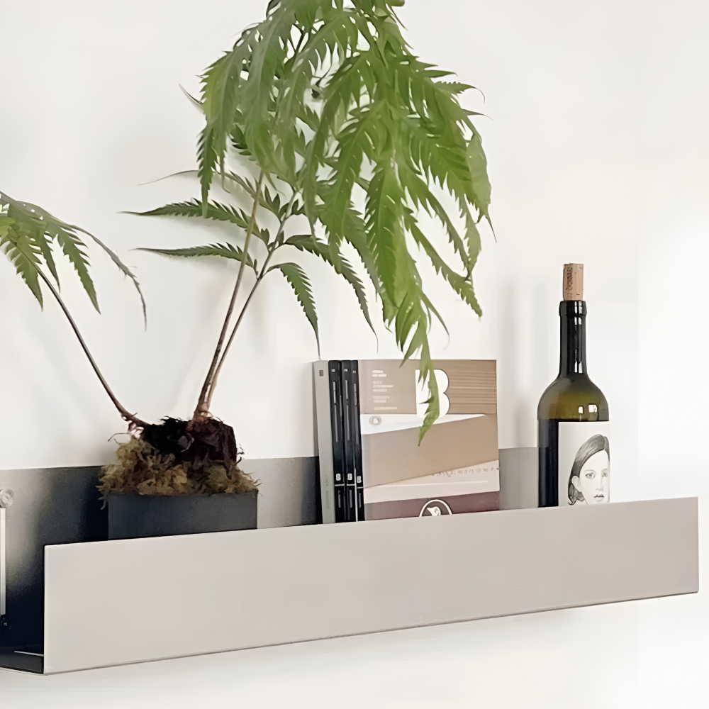 Minimalistisches Wandregal Metall Edelstahl – Schweberegal Modern & Japandi Stil – 60cm/90cm