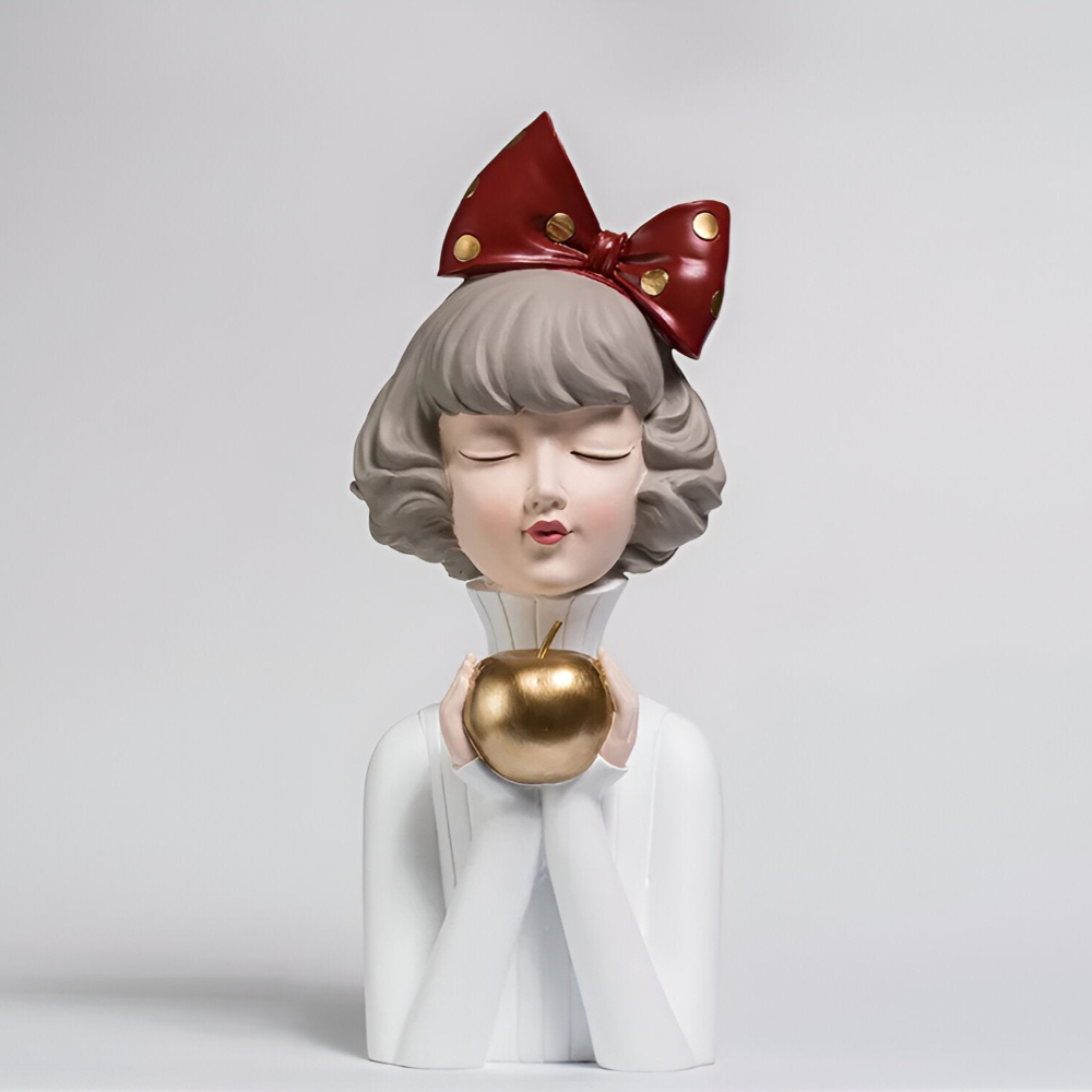 Missy Statuen - Elegante Mädchenfiguren aus Harz mit Haarschleife