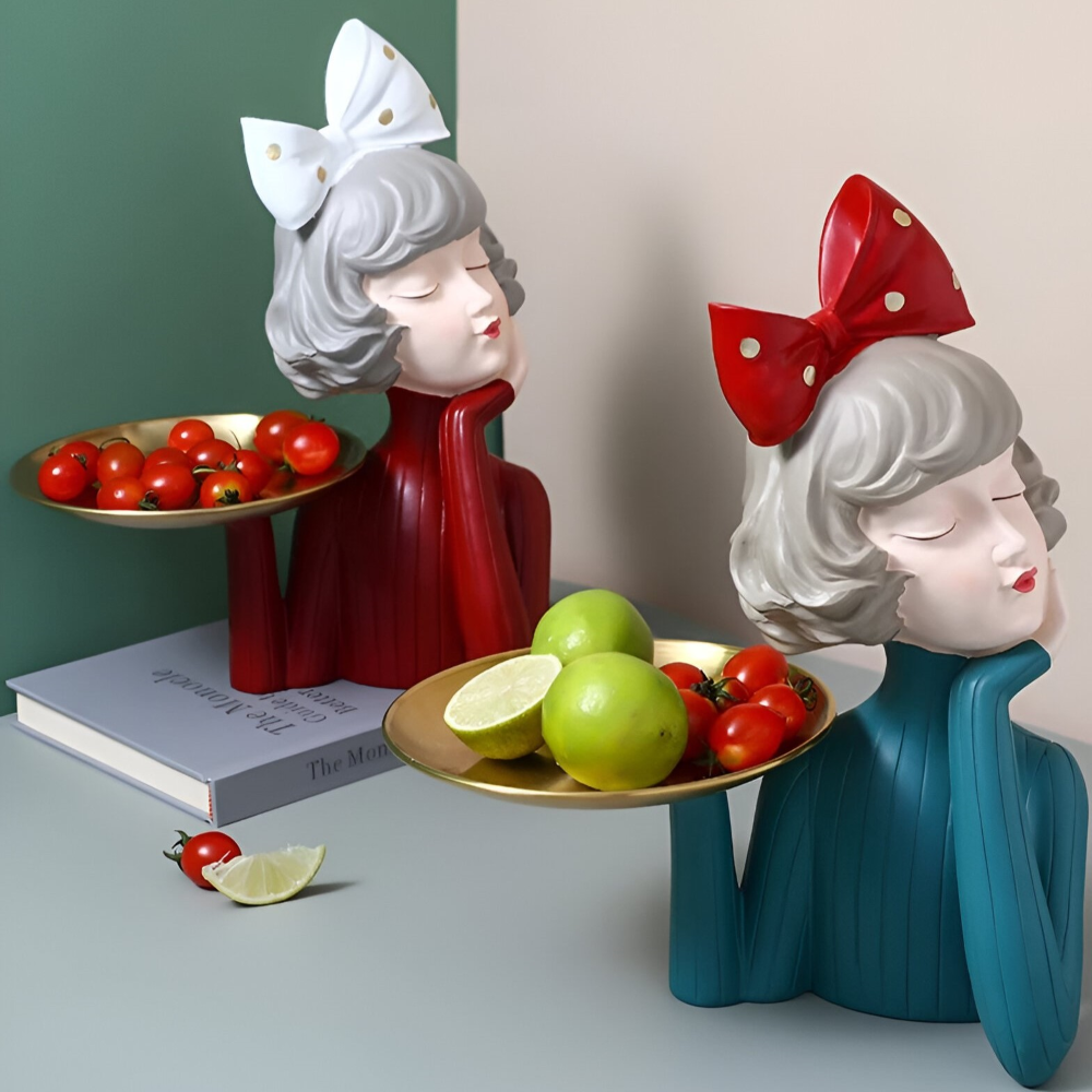 Missy Statuen - Elegante Mädchenfiguren aus Harz mit Haarschleife