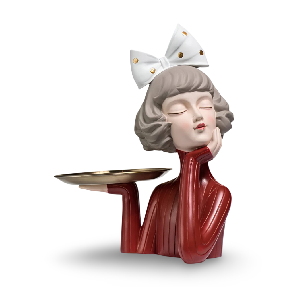 Missy Statuen - Elegante Mädchenfiguren aus Harz mit Haarschleife