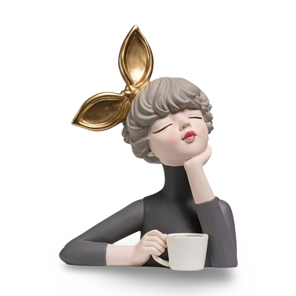 Missy Statuen - Elegante Mädchenfiguren aus Harz mit Haarschleife