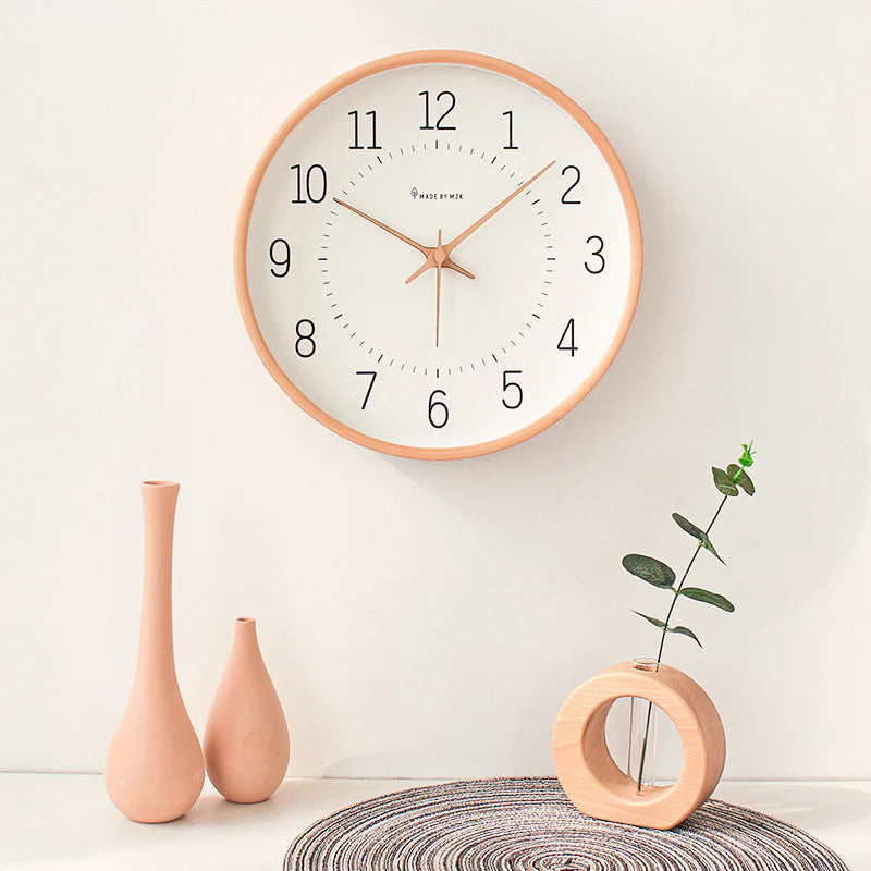 Mizu Modern Wanduhr | Massivholz 12 Zoll, Geräuschlos, Minimalistisch 3