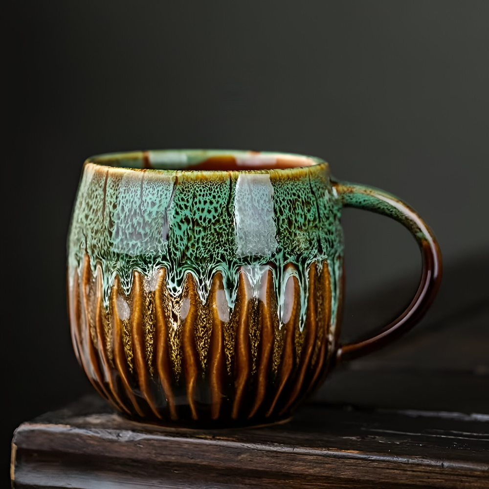 Modern Handgefertigte Keramiktasse 600ml – Großer Kaffeebecher, Nachhaltig, 10,5cm hoch