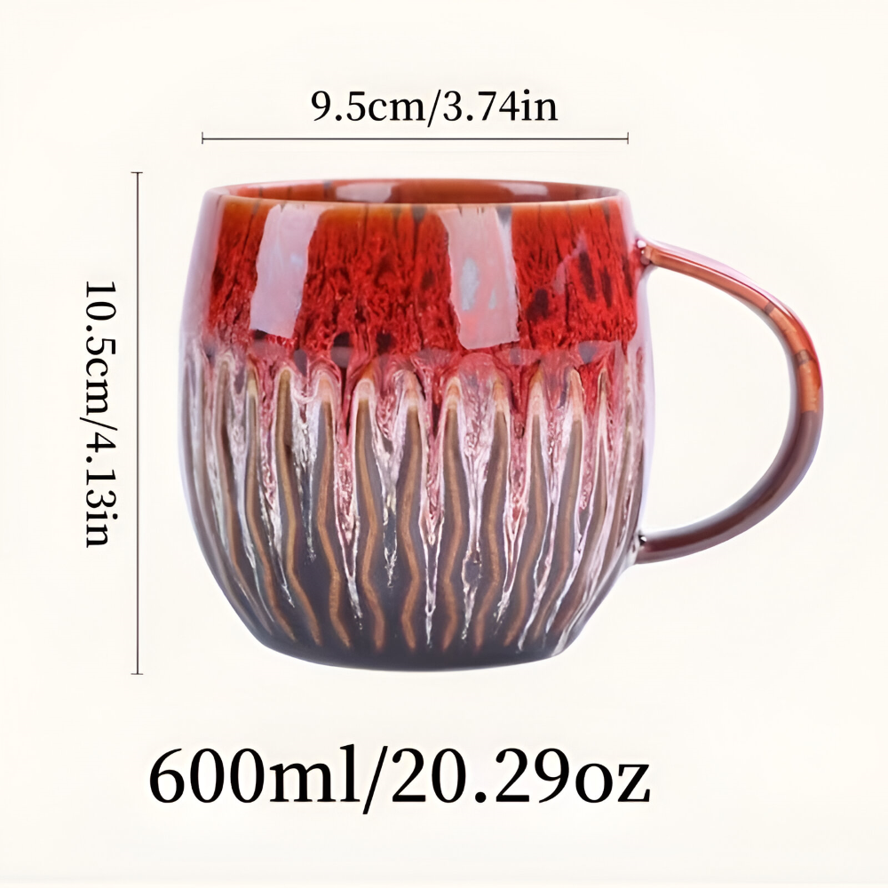 Modern Handgefertigte Keramiktasse 600ml – Großer Kaffeebecher, Nachhaltig, 10,5cm hoch