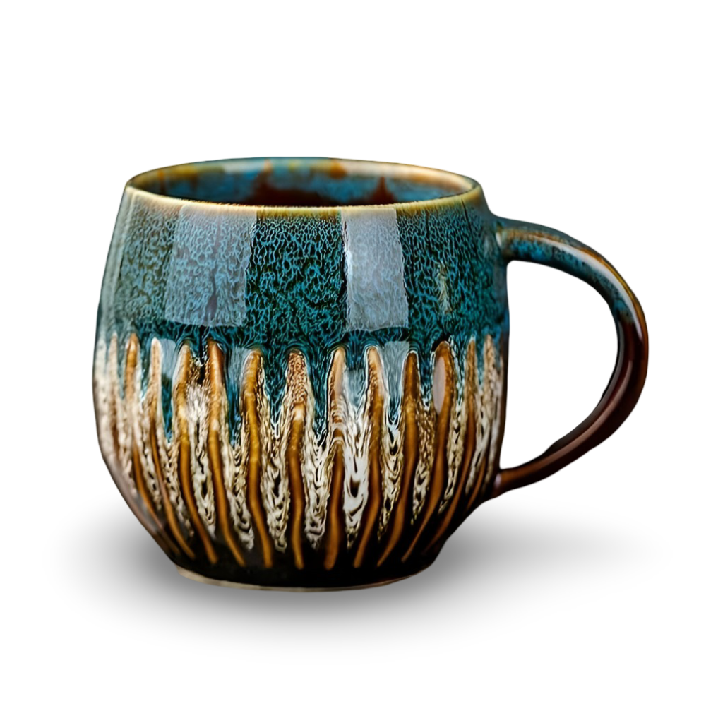 Modern Handgefertigte Keramiktasse 600ml – Großer Kaffeebecher, Nachhaltig, 10,5cm hoch
