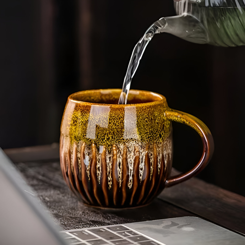 Modern Handgefertigte Keramiktasse 600ml – Großer Kaffeebecher, Nachhaltig, 10,5cm hoch