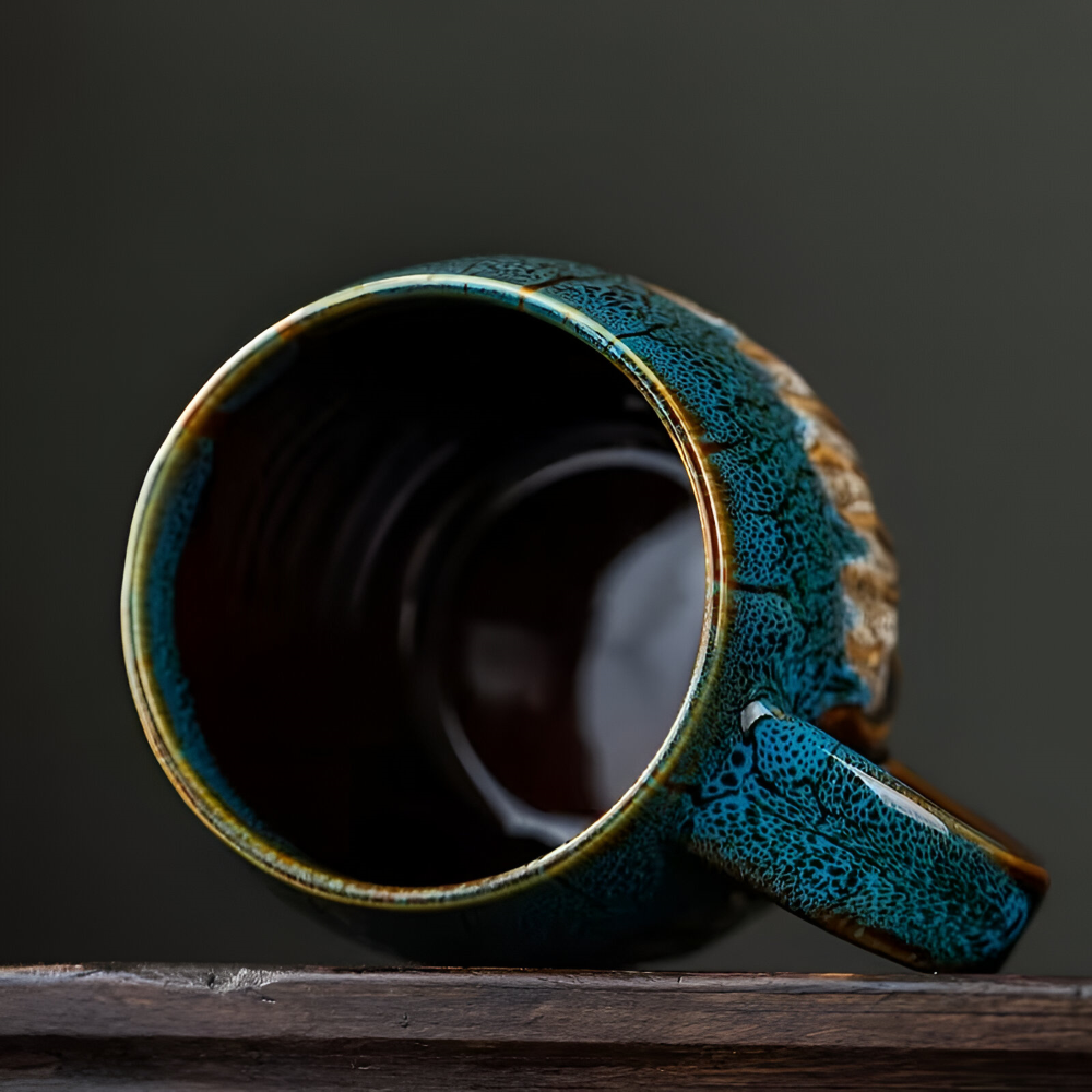 Modern Handgefertigte Keramiktasse 600ml – Großer Kaffeebecher, Nachhaltig, 10,5cm hoch