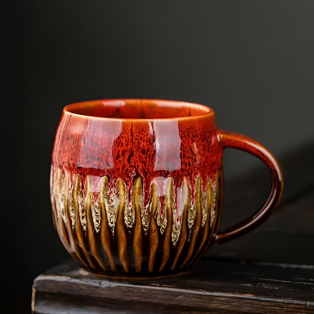 Modern Handgefertigte Keramiktasse 600ml – Großer Kaffeebecher, Nachhaltig, 10,5cm hoch