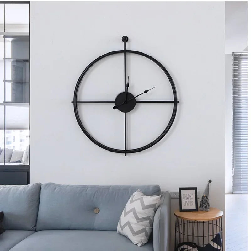 Moderne Künstlerische Wanduhr aus Holz und Metall - Großes Design für Stilvollen Wohnraum 0