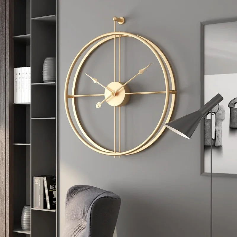 Moderne Künstlerische Wanduhr aus Holz und Metall - Großes Design für Stilvollen Wohnraum 1