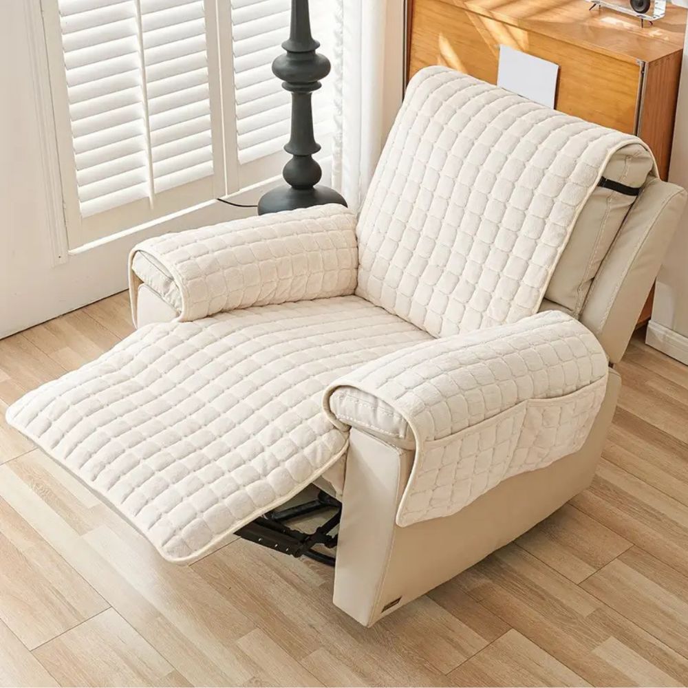 Moderne Mikrofaser Liegesesselbezug - Kuscheliger Snug Grid Stil in Dunkelgrau für Wohnräume 10