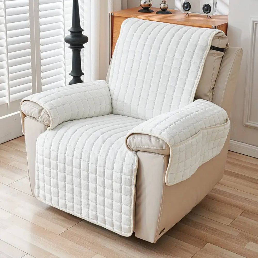 Moderne Mikrofaser Liegesesselbezug - Kuscheliger Snug Grid Stil in Dunkelgrau für Wohnräume 11