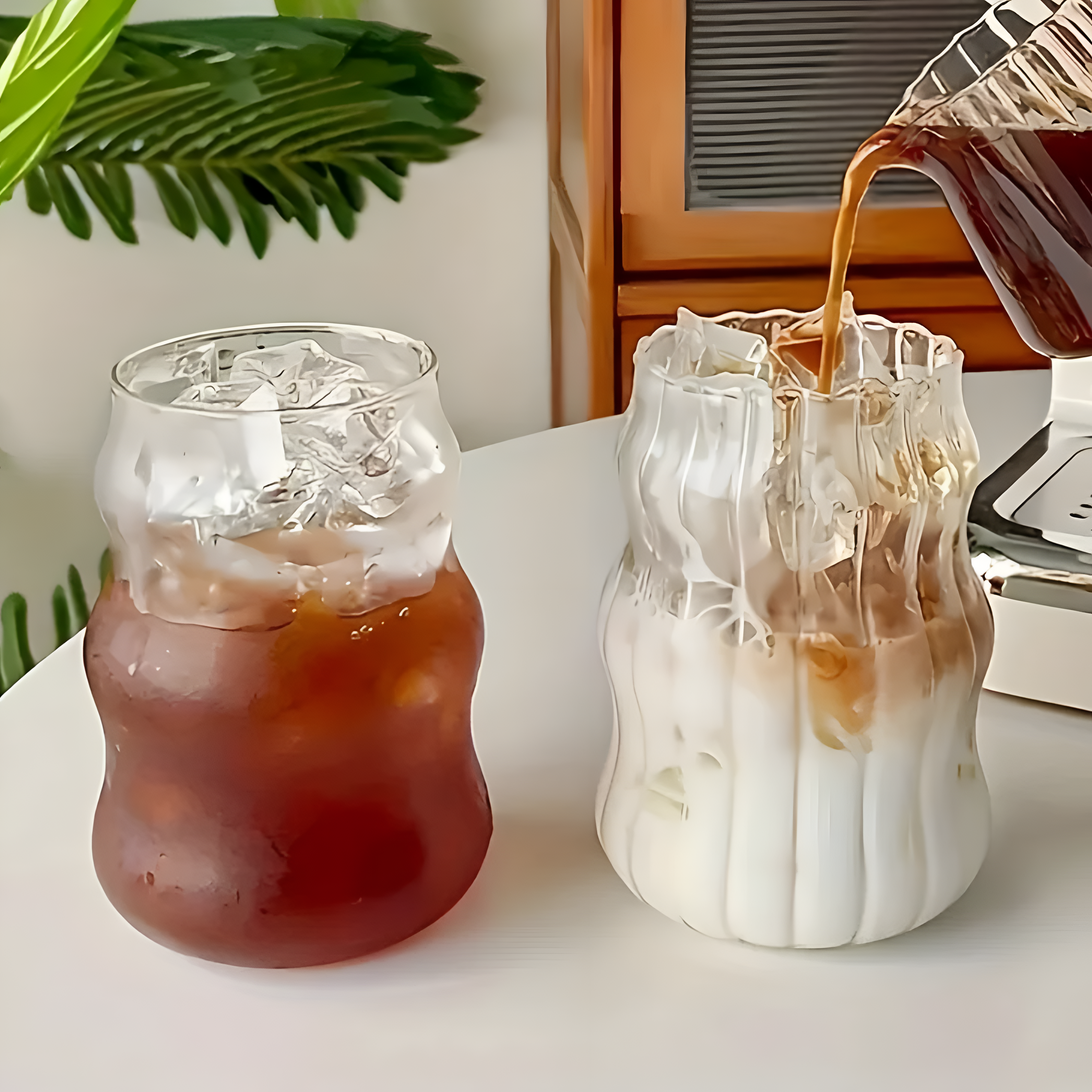 Moderne Transparente Glasbecher - Set von 6 Wärmebeständige Tumbler für Tee, Saft und Kaffee