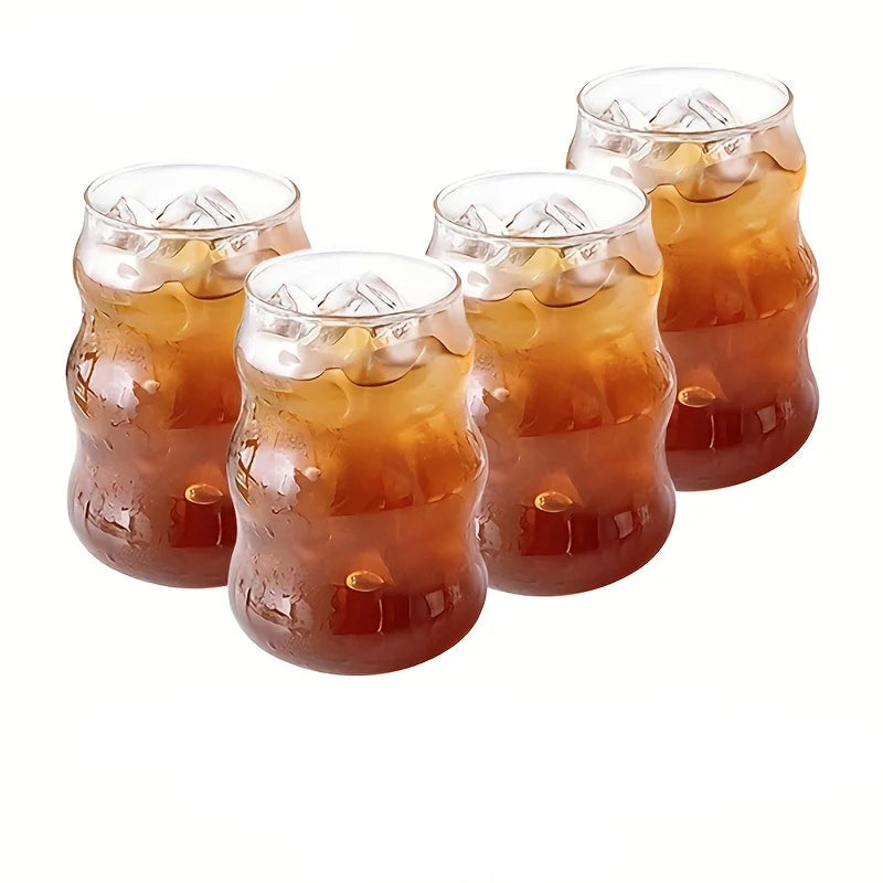 Moderne Transparente Glasbecher - Set von 6 Wärmebeständige Tumbler für Tee, Saft und Kaffee 7