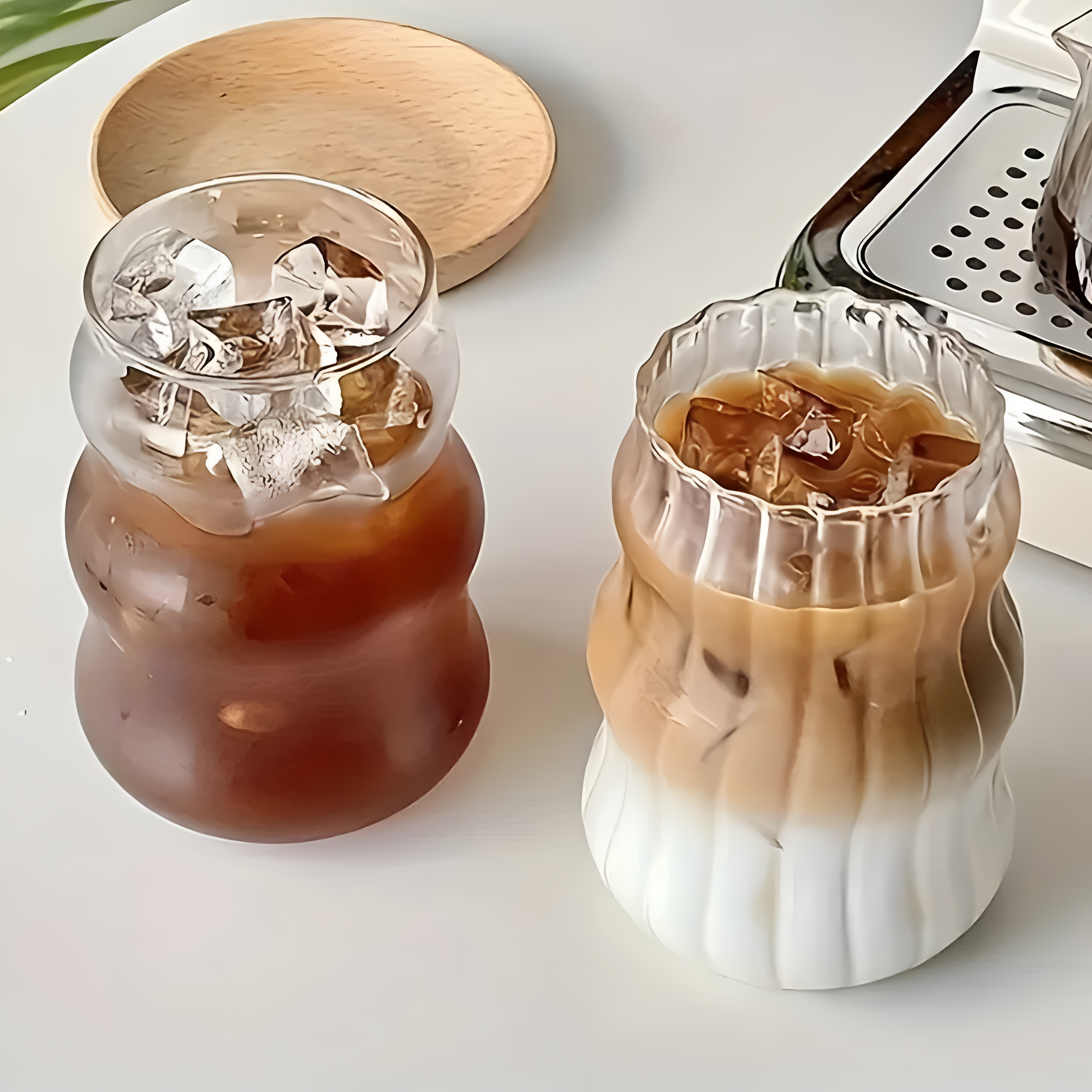 Moderne Transparente Glasbecher - Set von 6 Wärmebeständige Tumbler für Tee, Saft und Kaffee