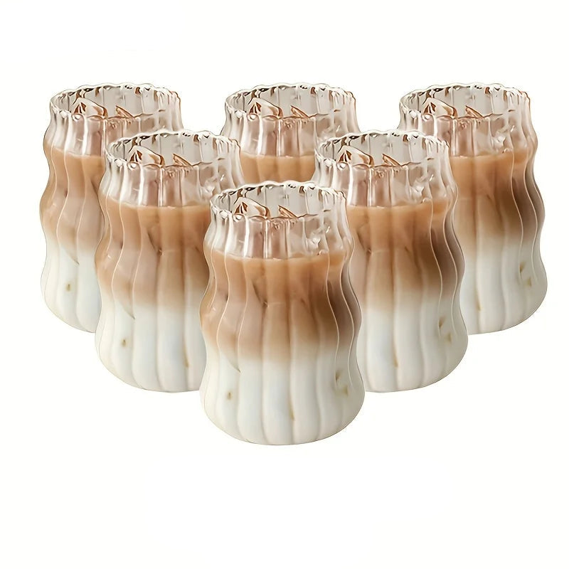 Moderne Transparente Glasbecher - Set von 6 Wärmebeständige Tumbler für Tee, Saft und Kaffee 9