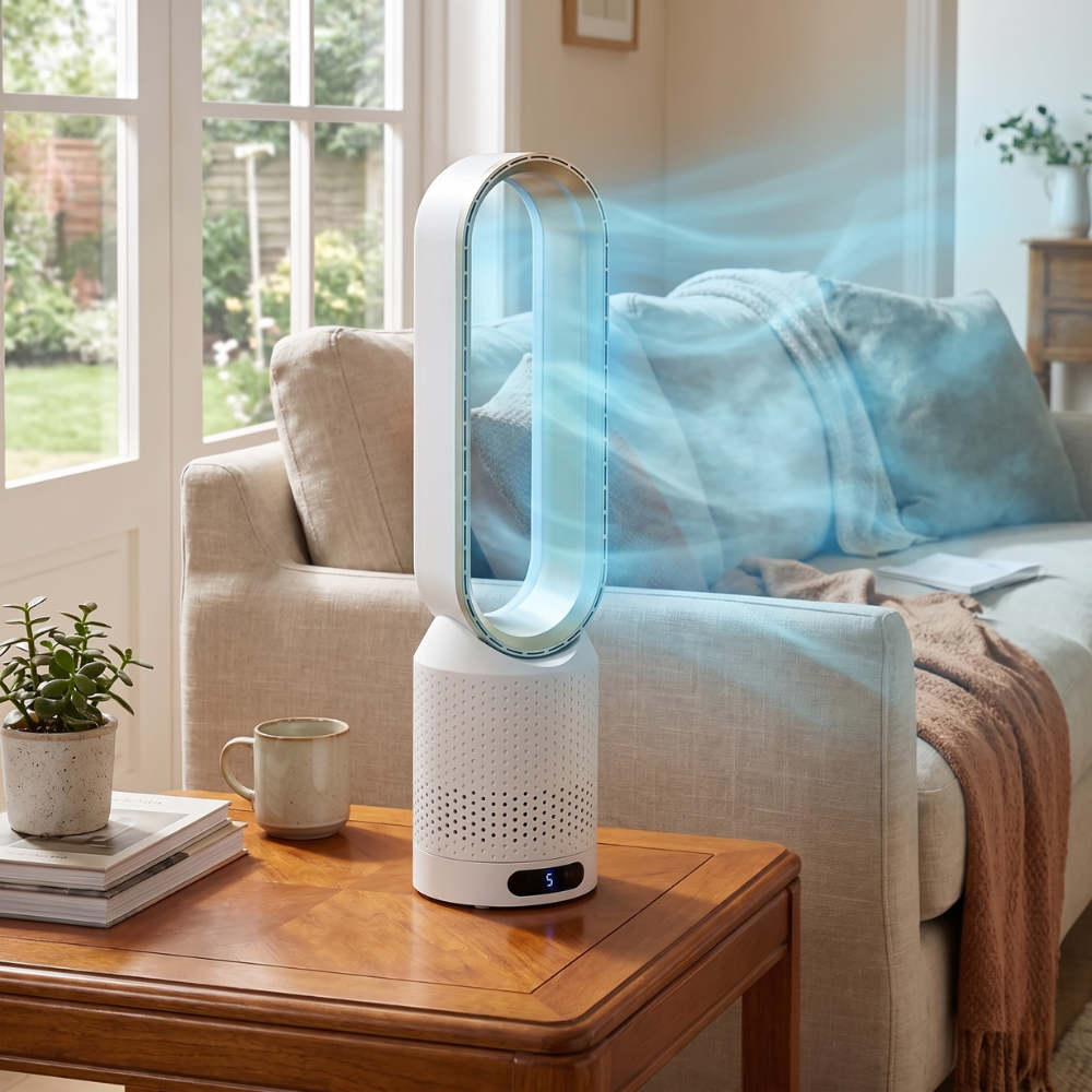 Moderner Flügelloser Luftkühler 3-in-1 – Kompakte LED-Oszillation für Schlafzimmer und Wohnzimmer