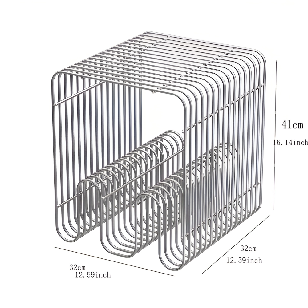 Moderner Beistelltisch mit Ablage – Metall Couchtisch quadratisch, 32x32x41 cm, Schwarz