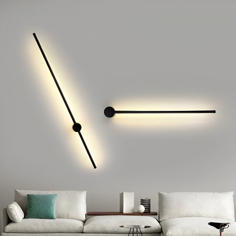 ModiStrip Wandleuchte - Minimalistische Schwarze Linien Wandleuchte Innen - LED Beleuchtung