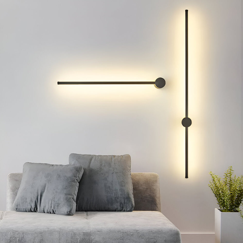 ModiStrip Wandleuchte - Minimalistische Schwarze Linien Wandleuchte Innen - LED Beleuchtung