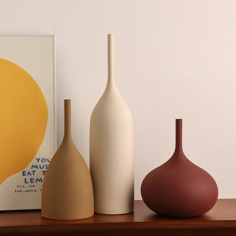 Morandi-Stil Handgebürstete Keramikvase - Elegante Weiße Porzellan Blumenvase für Stilvolle Dekoration 4