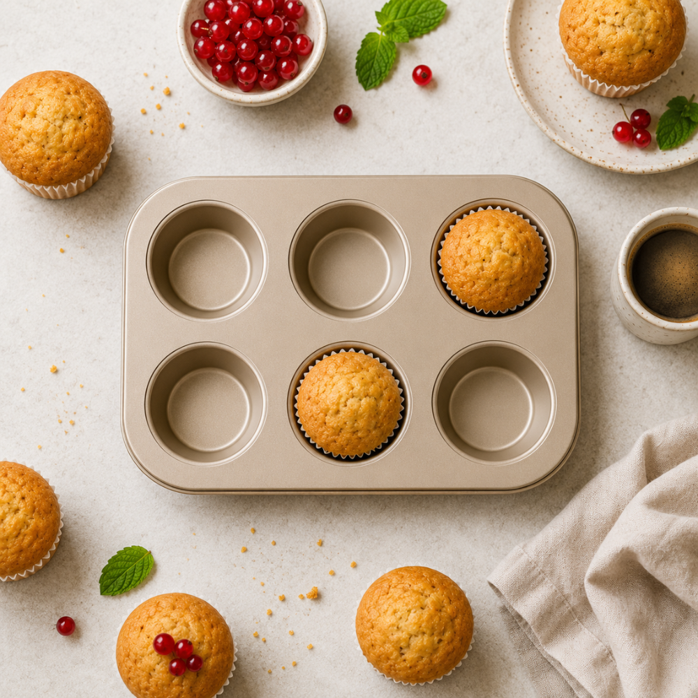Muffinform aus Kohlenstoffstahl – Antihaft Backform für Muffins, Cupcakes & kleine Kuchen