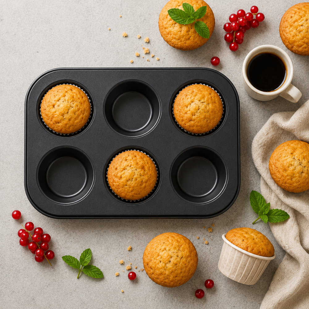 Muffinform aus Kohlenstoffstahl – Antihaft Backform für Muffins, Cupcakes & kleine Kuchen