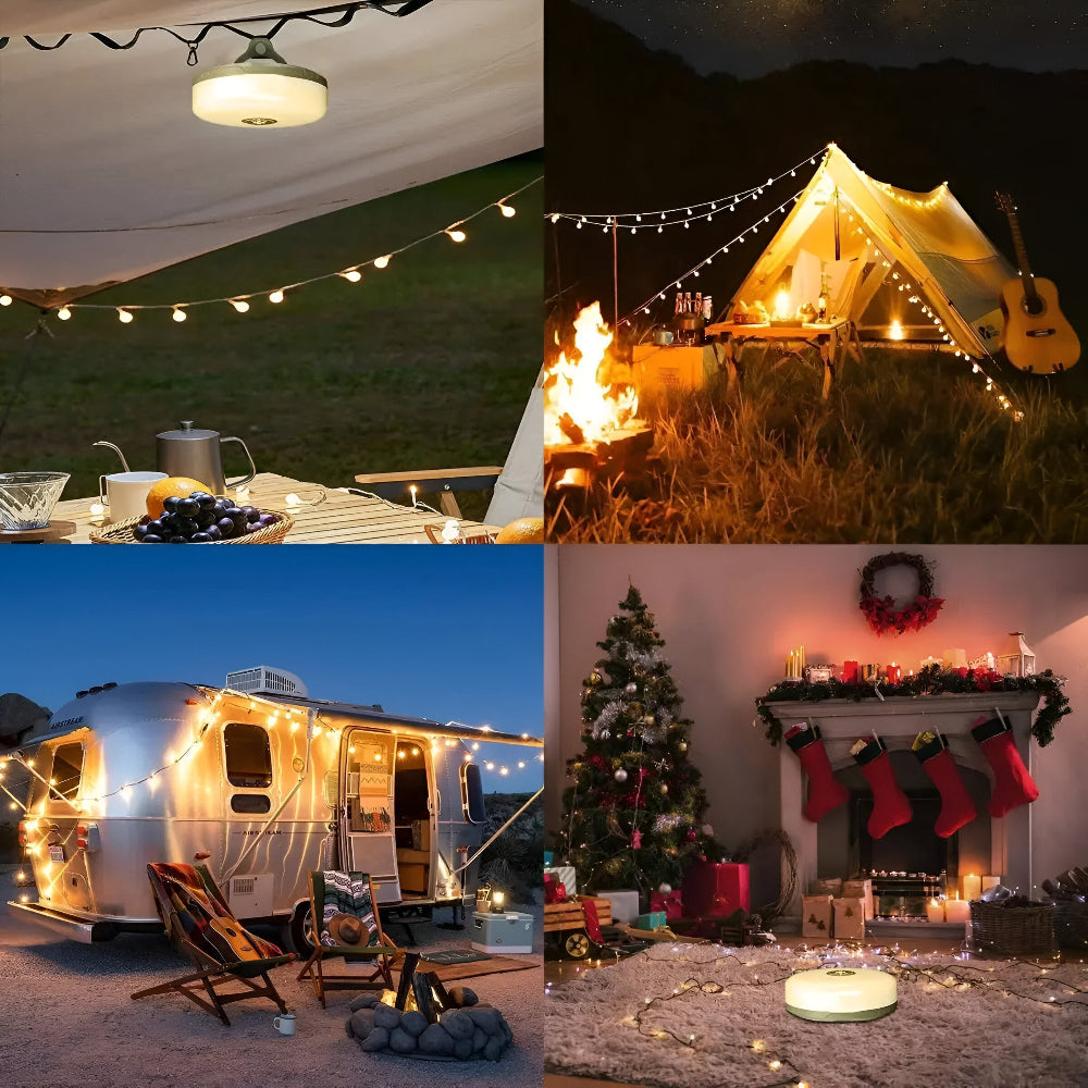 Multifunktionales Campinglampe: 4-in-1 LED-Lampe, Lichterkette und Powerbank für Outdoor-Abenteuer