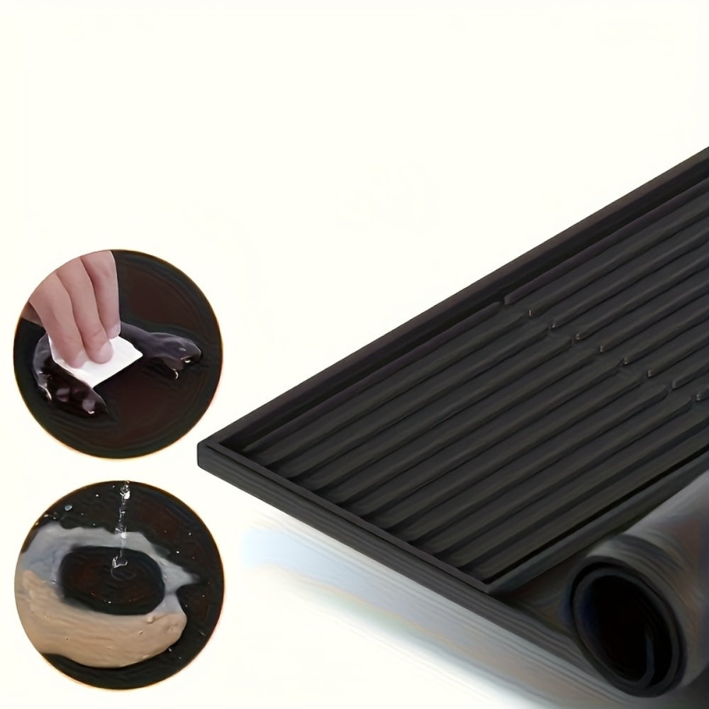 2-in-1 Kaffeemaschinen Unterlage aus Silikon – Abtropfmatte & Arbeitsplattenschutz für Kaffeevollautomat, Siebträger & Küche
