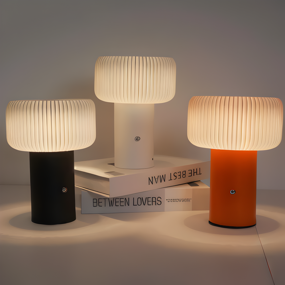 Mush Tischlampe - Stilvolles Geripptes Pilz Nachtlicht - Farbwechselnde Lampe