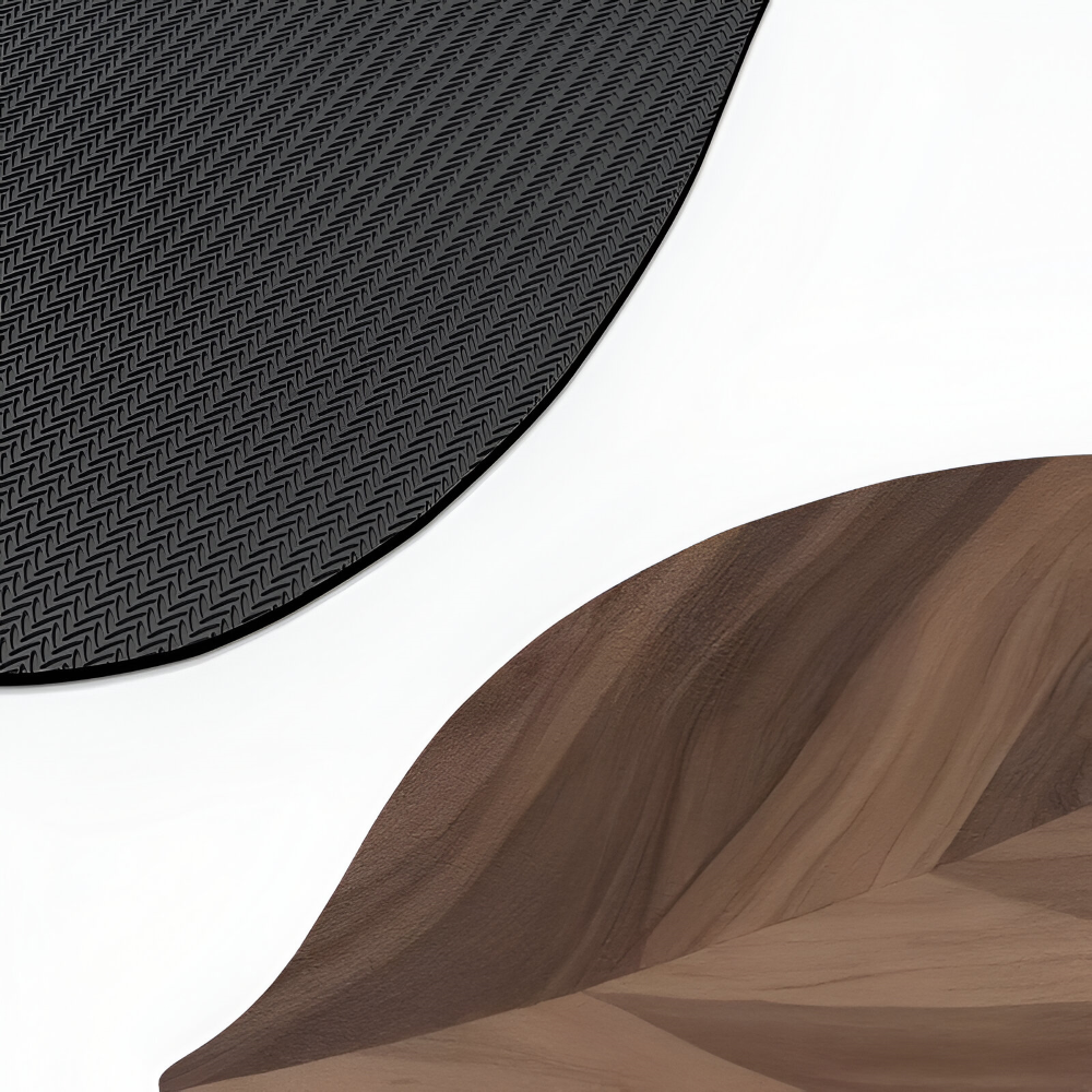 Natürliche Blatt Badezimmermatte - Wasserabsorbierend und Rutschfest für Duschen und Waschbecken, Oval, 2100 g/m²