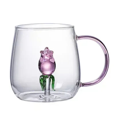 Niedliche Cartoon Tierform Tasse - Hochwertiges Borosilikatglas für Kaltgetränke, 1 Stück 12