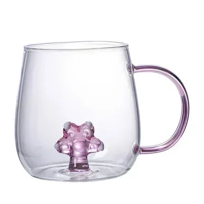 Niedliche Cartoon Tierform Tasse - Hochwertiges Borosilikatglas für Kaltgetränke, 1 Stück 14