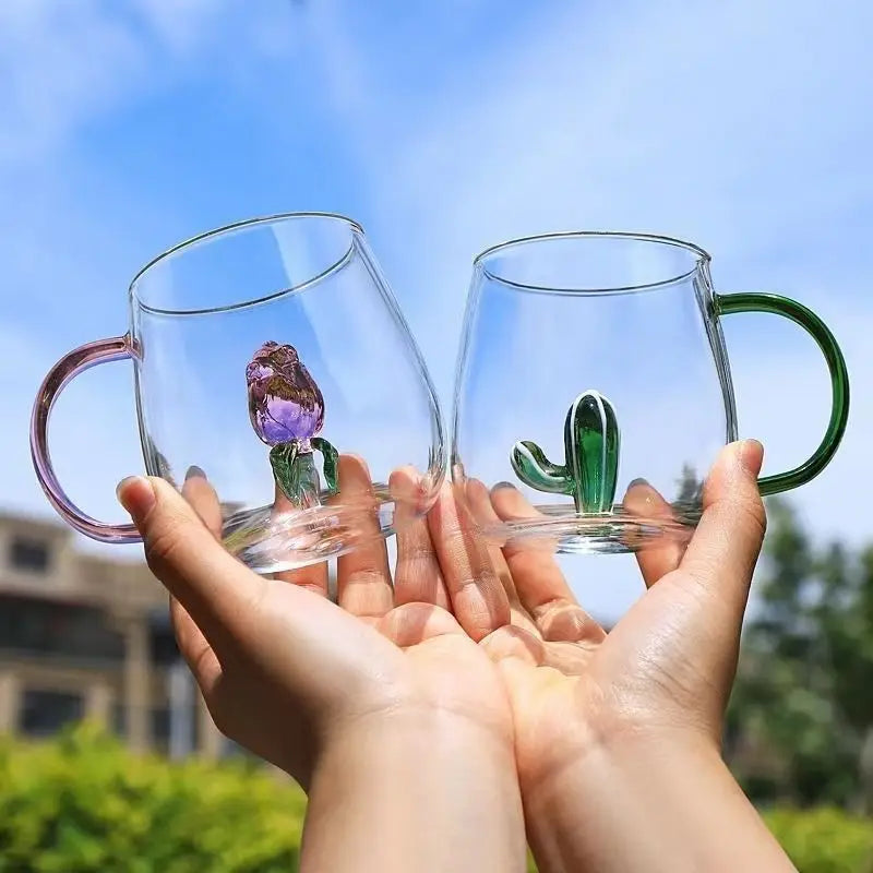 Niedliche Cartoon Tierform Tasse - Hochwertiges Borosilikatglas für Kaltgetränke, 1 Stück 3