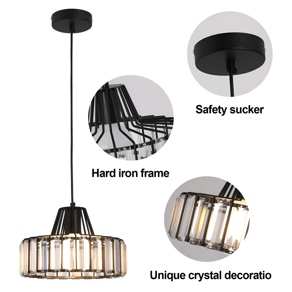Nordic Crystal Pendelleuchte – Elegante Deckenleuchte – Moderne LED Hängelampe