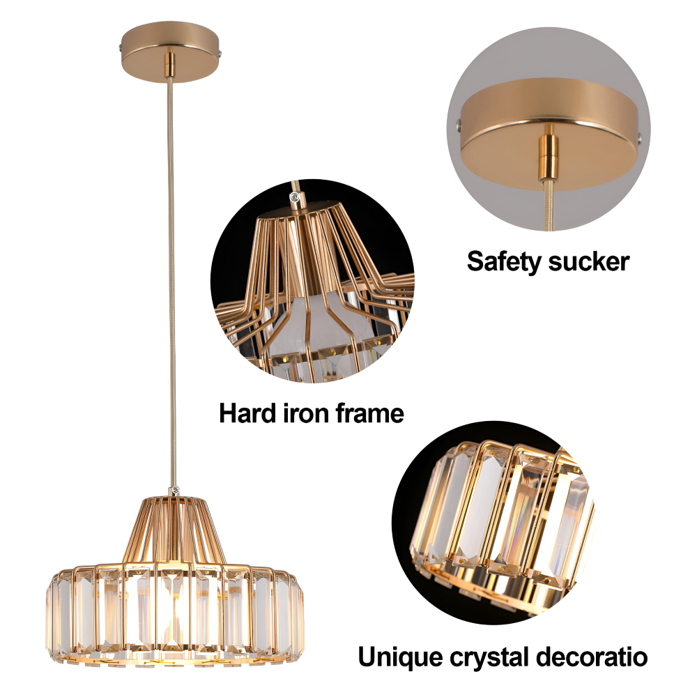 Nordic Crystal Pendelleuchte – Elegante Deckenleuchte – Moderne LED Hängelampe