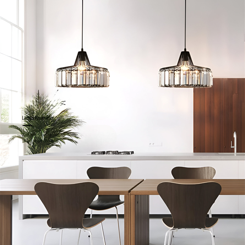 Nordic Crystal Pendelleuchte – Elegante Deckenleuchte – Moderne LED Hängelampe