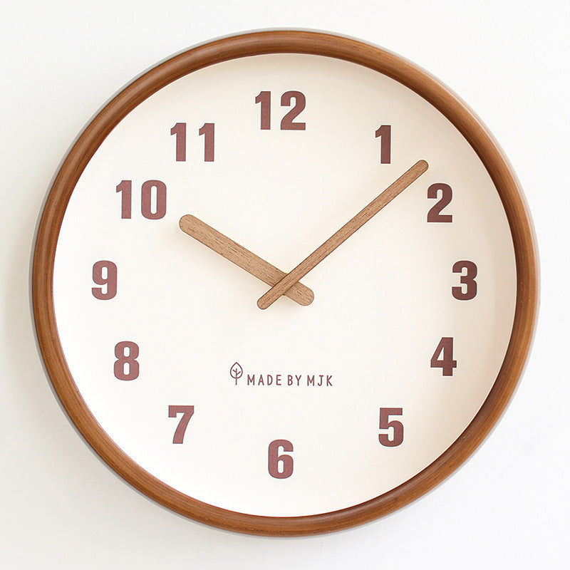 Nordische Wanduhr 30 cm – Leise Holz-Uhr in Naturfarbe für Wohnzimmer & Büro 0