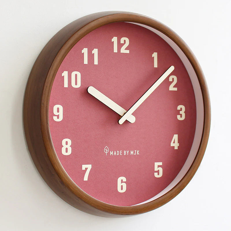 Nordische Wanduhr 30 cm – Leise Holz-Uhr in Naturfarbe für Wohnzimmer & Büro 4