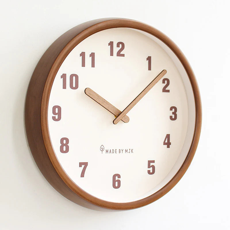 Nordische Wanduhr 30 cm – Leise Holz-Uhr in Naturfarbe für Wohnzimmer & Büro 5