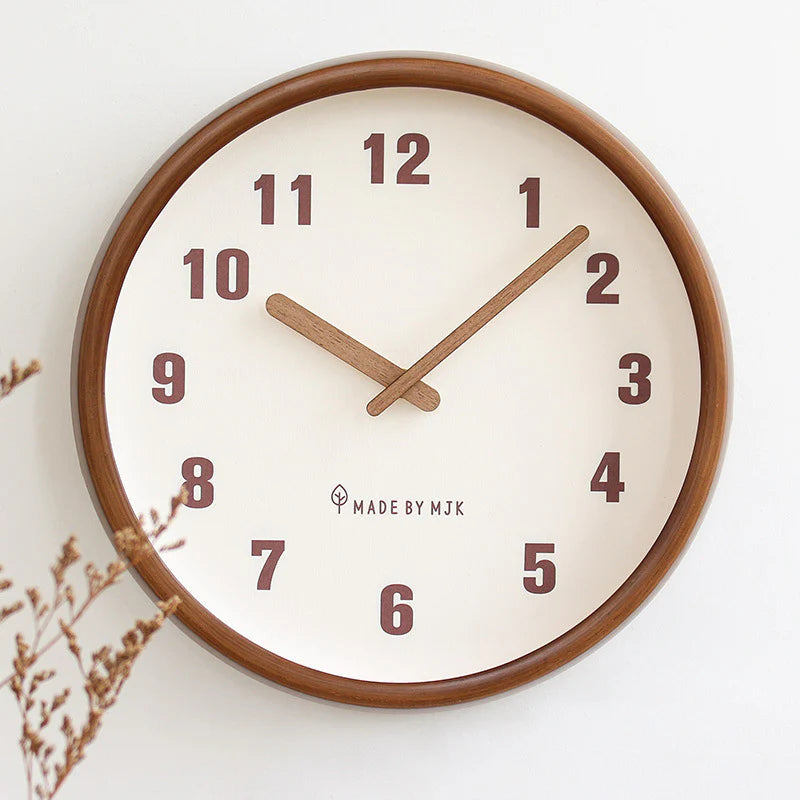 Nordische Wanduhr 30 cm – Leise Holz-Uhr in Naturfarbe für Wohnzimmer & Büro 7