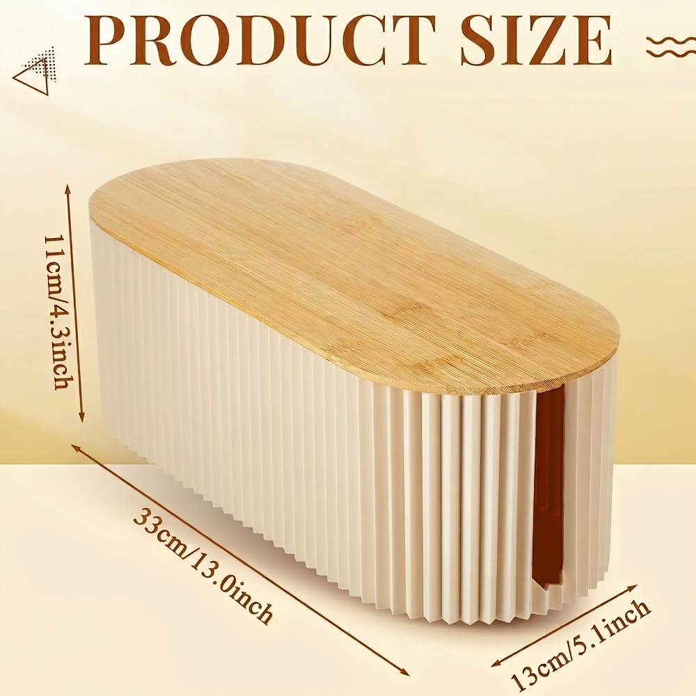 Nordischer Kabelorganizer 33x13x11 cm – Elegante Kunststoff-Holz-Kabelbox für Ordnung im Wohnbereich