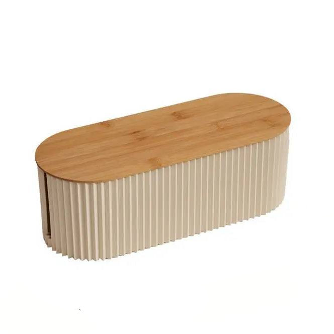 Nordischer Kabelorganizer 33x13x11 cm – Elegante Kunststoff-Holz-Kabelbox für Ordnung im Wohnbereich 0