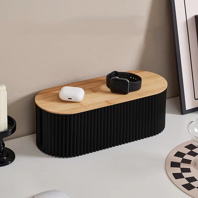 Nordischer Kabelorganizer 33x13x11 cm – Elegante Kunststoff-Holz-Kabelbox für Ordnung im Wohnbereich 6