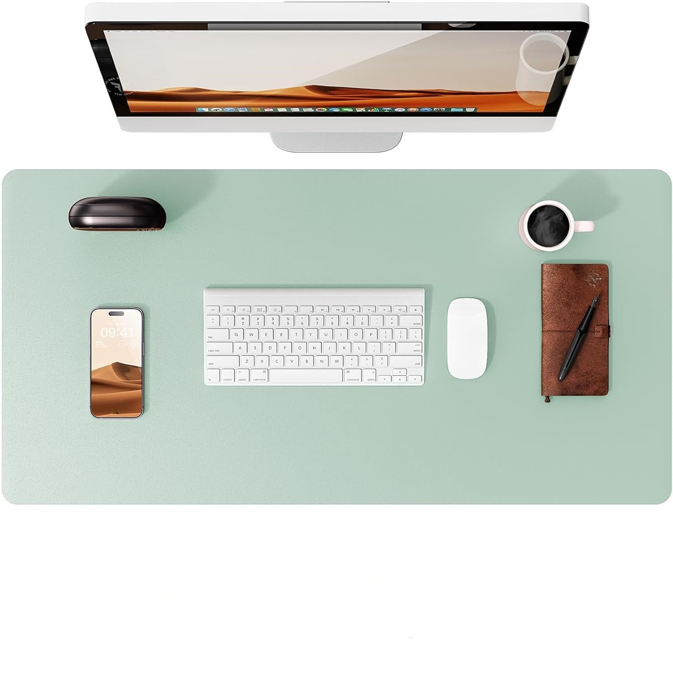 Elegante Schreibtischmatte - Wasserabweisend mit Rutschfester Wildleder-Unterlage für Ordentliches Home Office