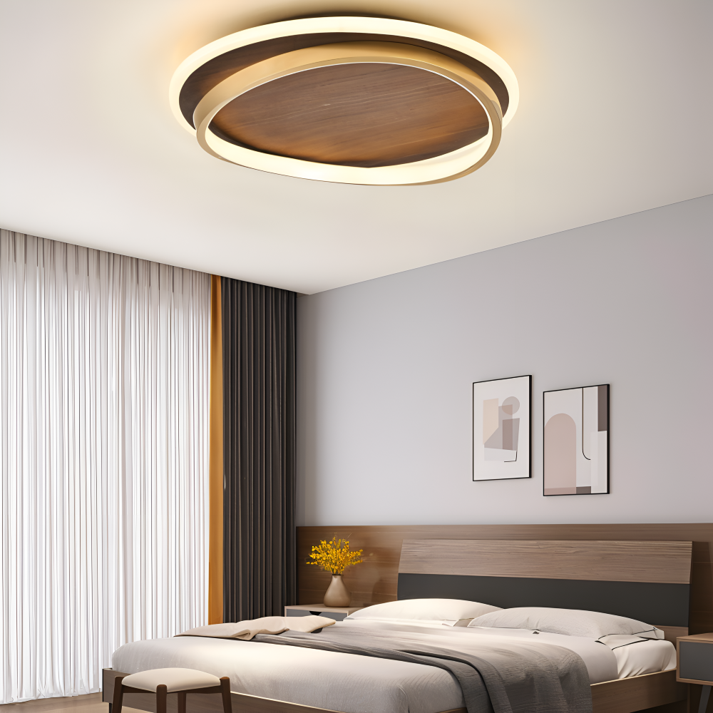 Orb Holz Deckenleuchte - Minimalistische Deckenleuchte - Walnuss Flush Mount Licht