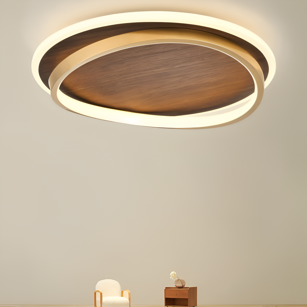 Orb Holz Deckenleuchte - Minimalistische Deckenleuchte - Walnuss Flush Mount Licht