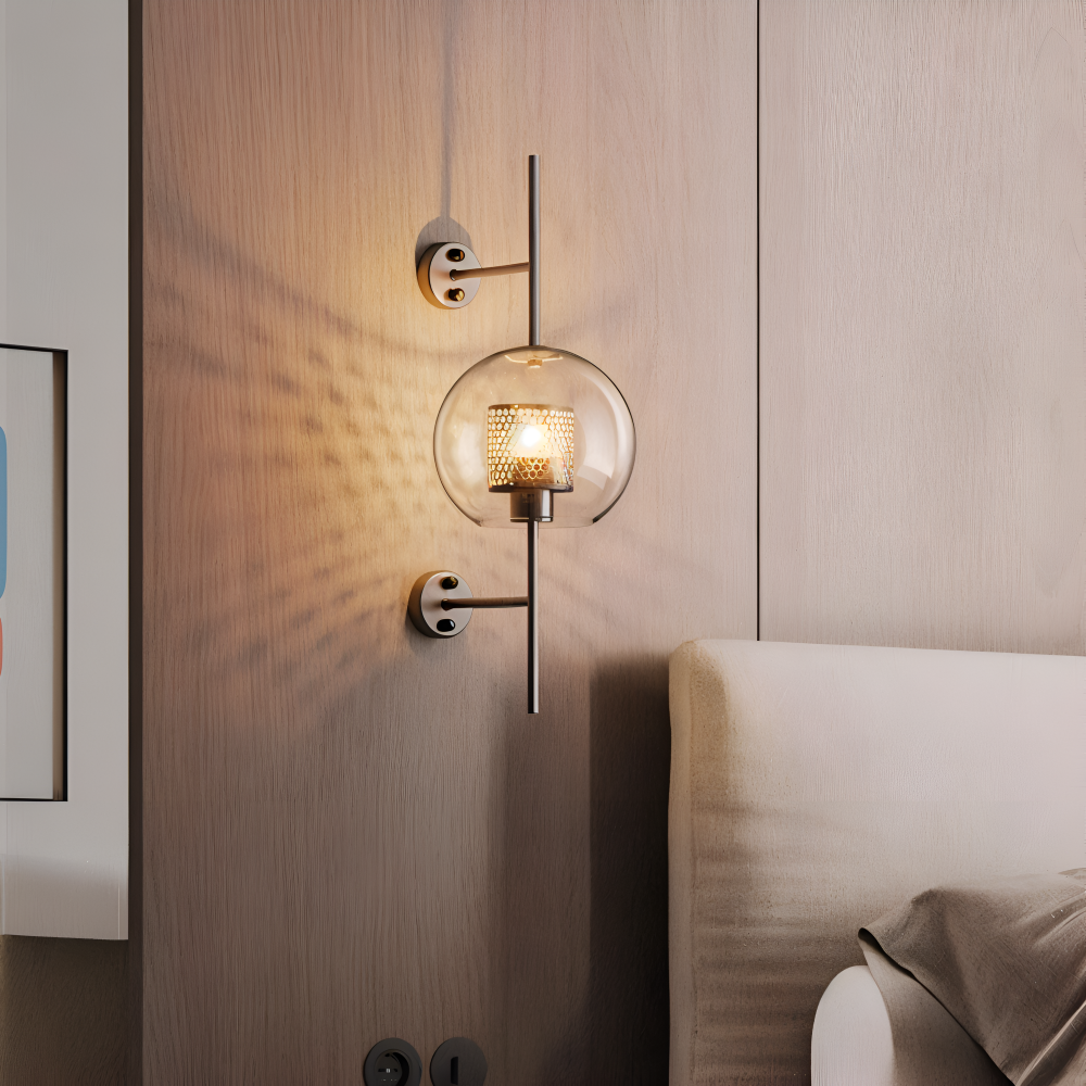 Orbee Wandleuchte - Stilvolle Glas Wandleuchte - Honeycomb Wandleuchte Design - Vintage Wandleuchten LED