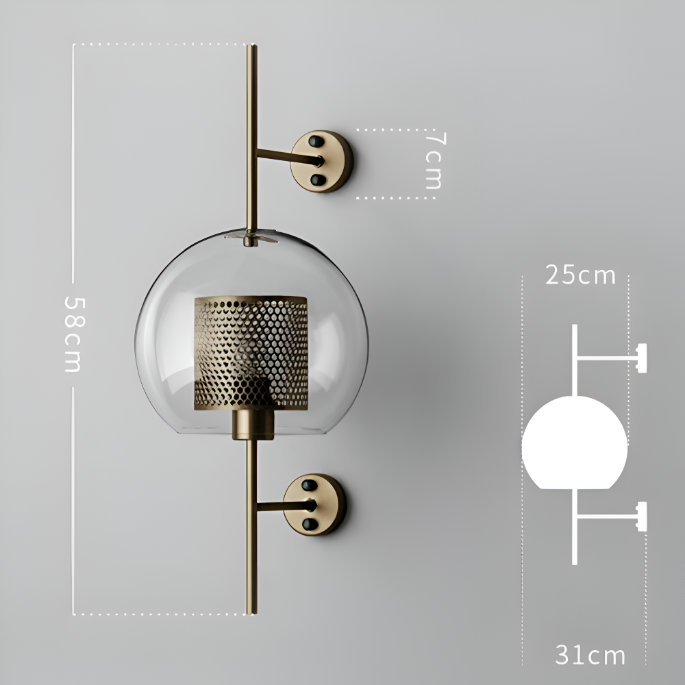 Orbee Wandleuchte - Stilvolle Glas Wandleuchte - Honeycomb Wandleuchte Design - Vintage Wandleuchten LED