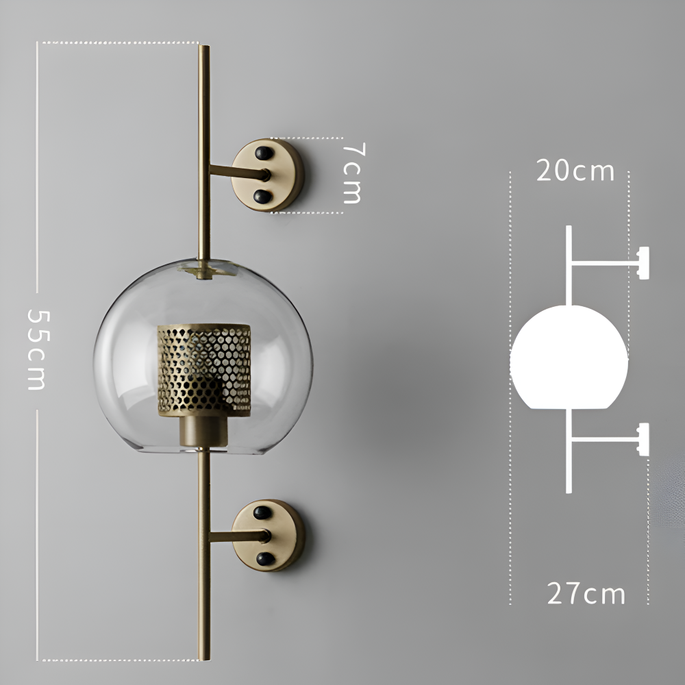 Orbee Wandleuchte - Stilvolle Glas Wandleuchte - Honeycomb Wandleuchte Design - Vintage Wandleuchten LED